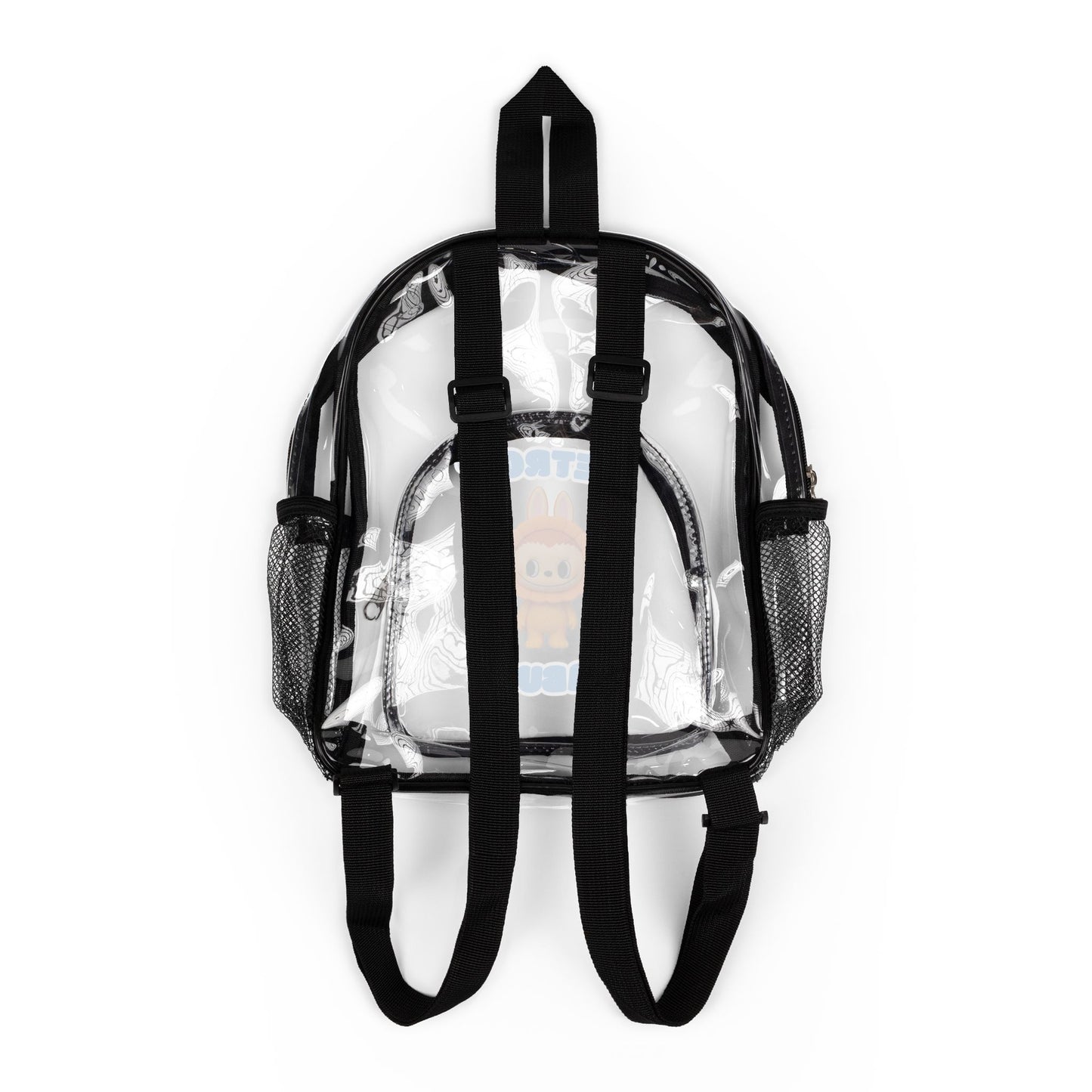 Detroit Labubu Clear Stadium Backpack | Strength & Kindness Collection | Transparent PVC Lion Graphic Bag for Game Day & Festiva