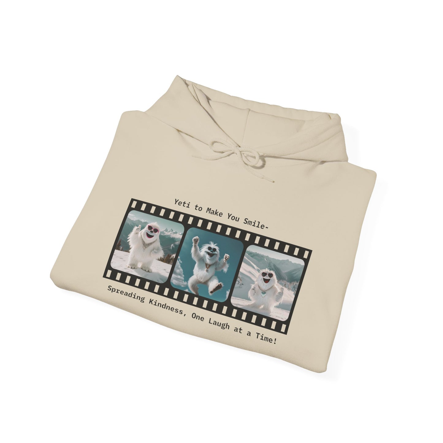 Unisex Heavy Blend™ Hooded Sweatshirt - "Yeti to Make You Smile" Movie Frame Design for Kindness