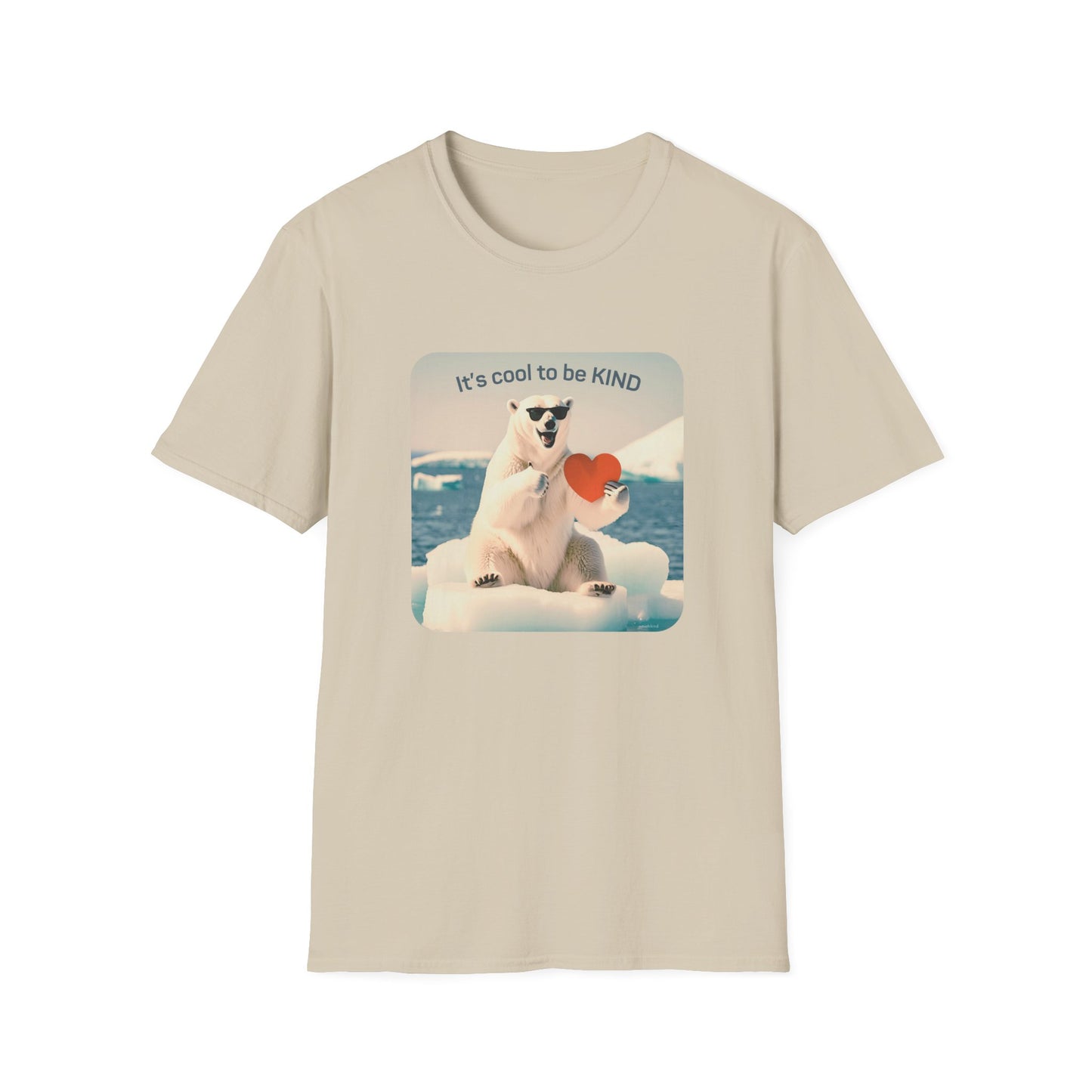 Funny Polar Bear 'It's Cool to Be KIND' Unisex Softstyle T-Shirt