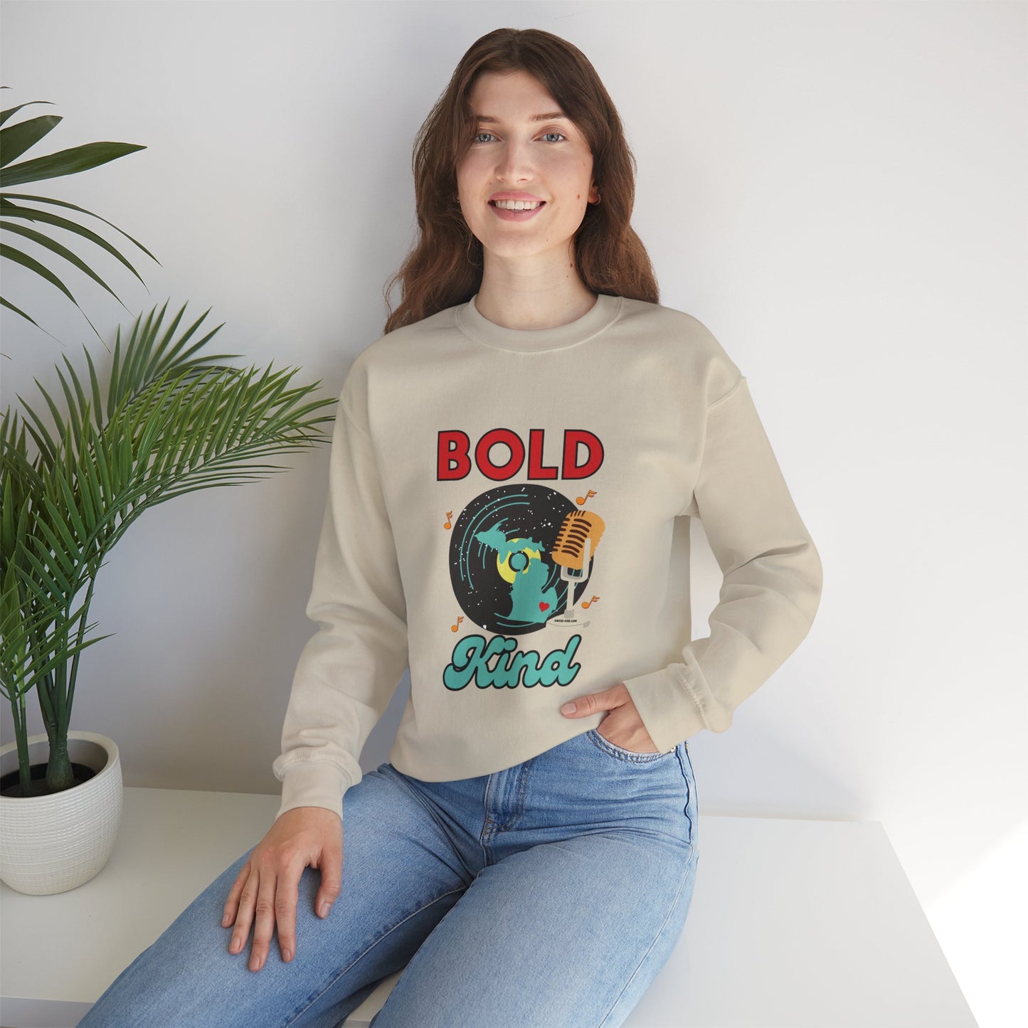 Motown Soul Crewneck Sweatshirt | Bold Like Michigan, Kind Like Michi-Kind Collection | Retro Detroit Music-Inspired Unisex Pullover