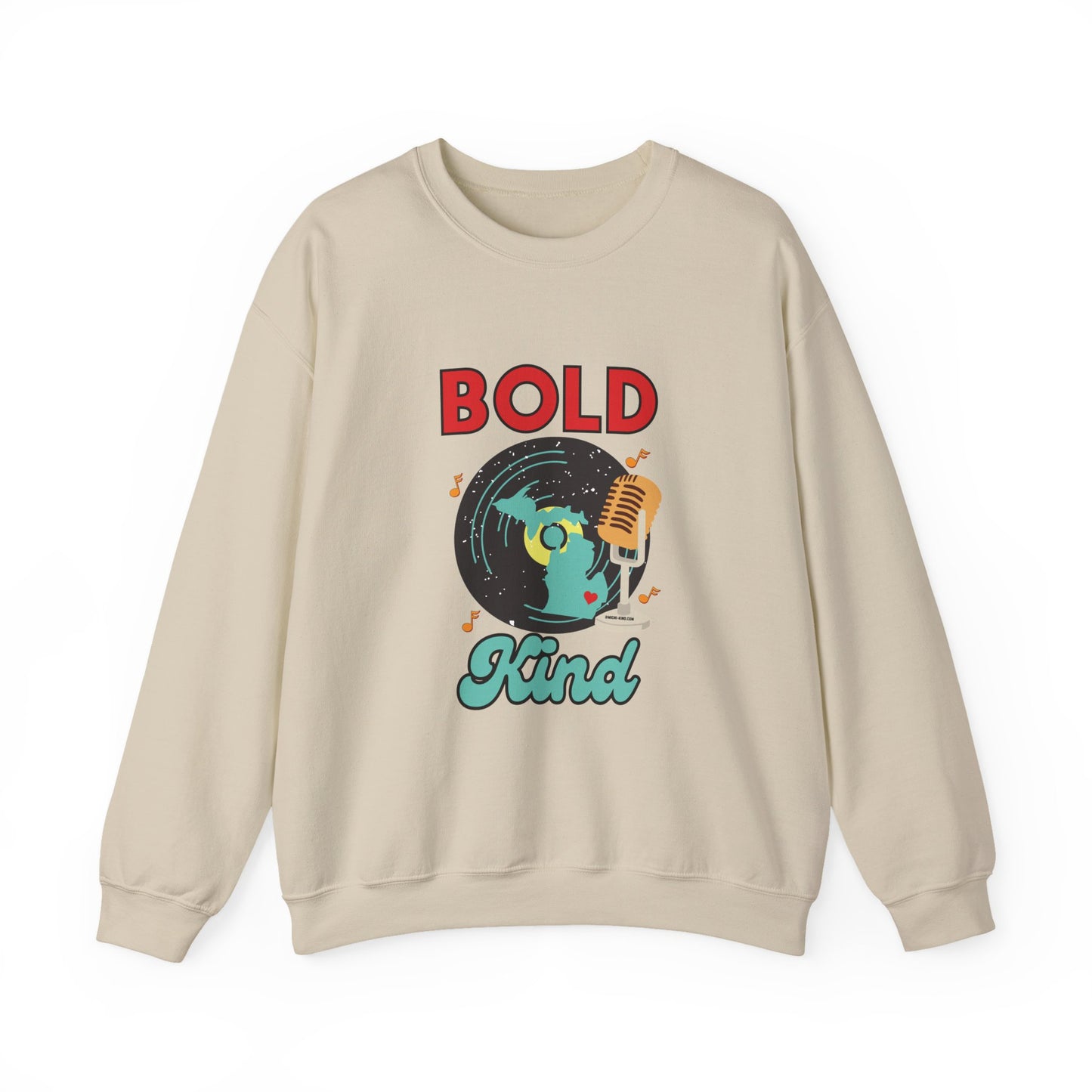 Motown Soul Crewneck Sweatshirt | Bold Like Michigan, Kind Like Michi-Kind Collection | Retro Detroit Music-Inspired Unisex Pullover