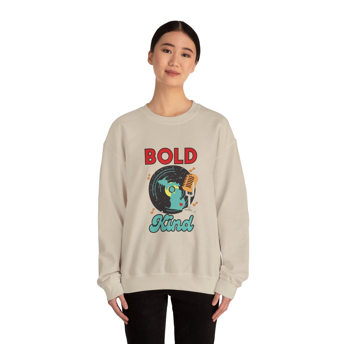 Motown Soul Crewneck Sweatshirt | Bold Like Michigan, Kind Like Michi-Kind Collection | Retro Detroit Music-Inspired Unisex Pullover