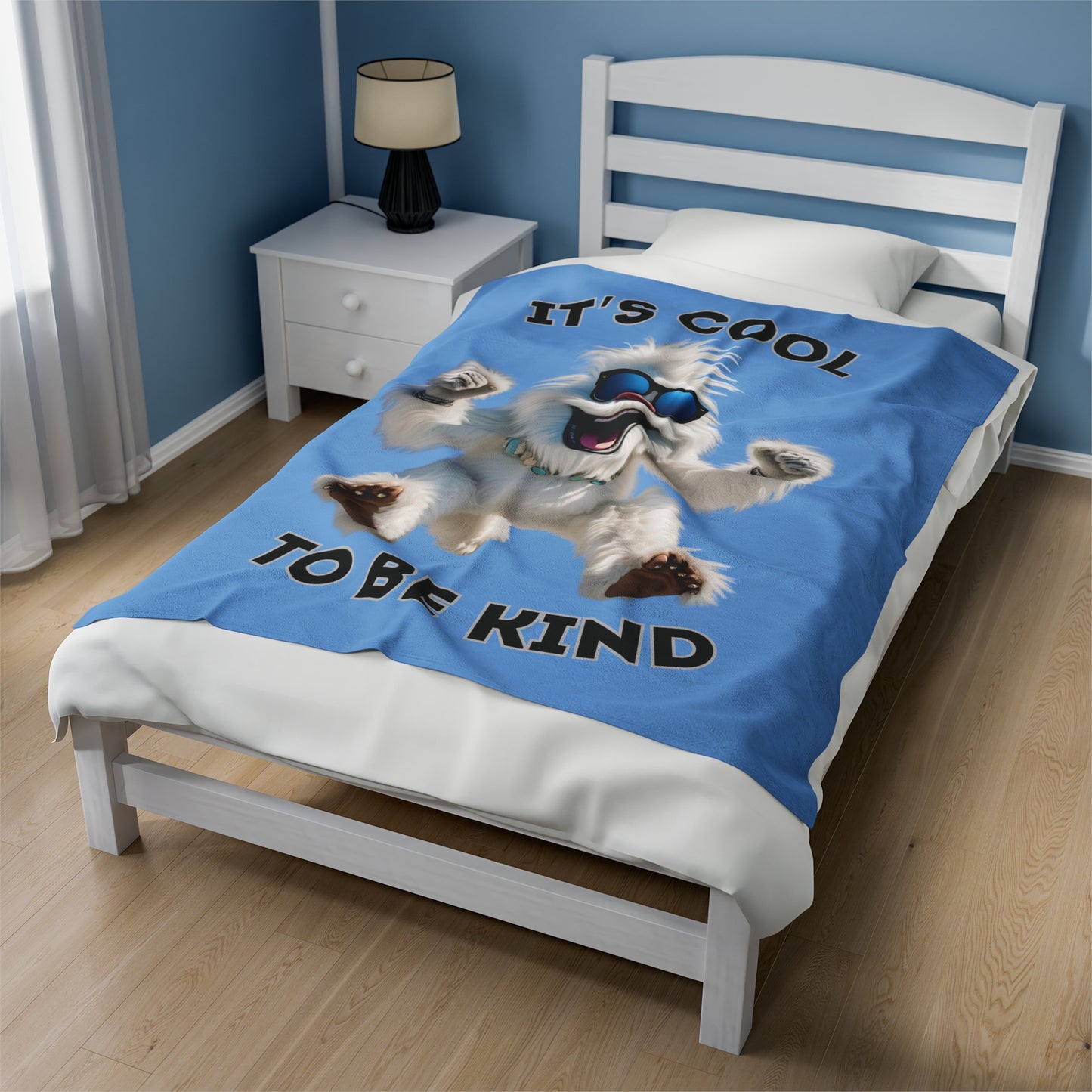 Cool Yeti Plush Blanket - 'It's Cool to Be Kind'