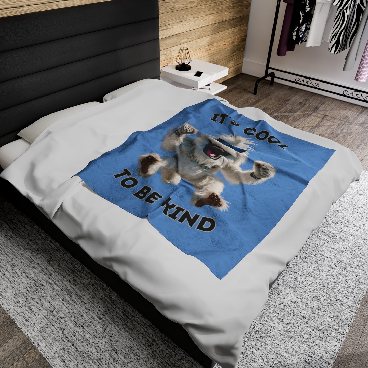 Cool Yeti Plush Blanket - 'It's Cool to Be Kind'