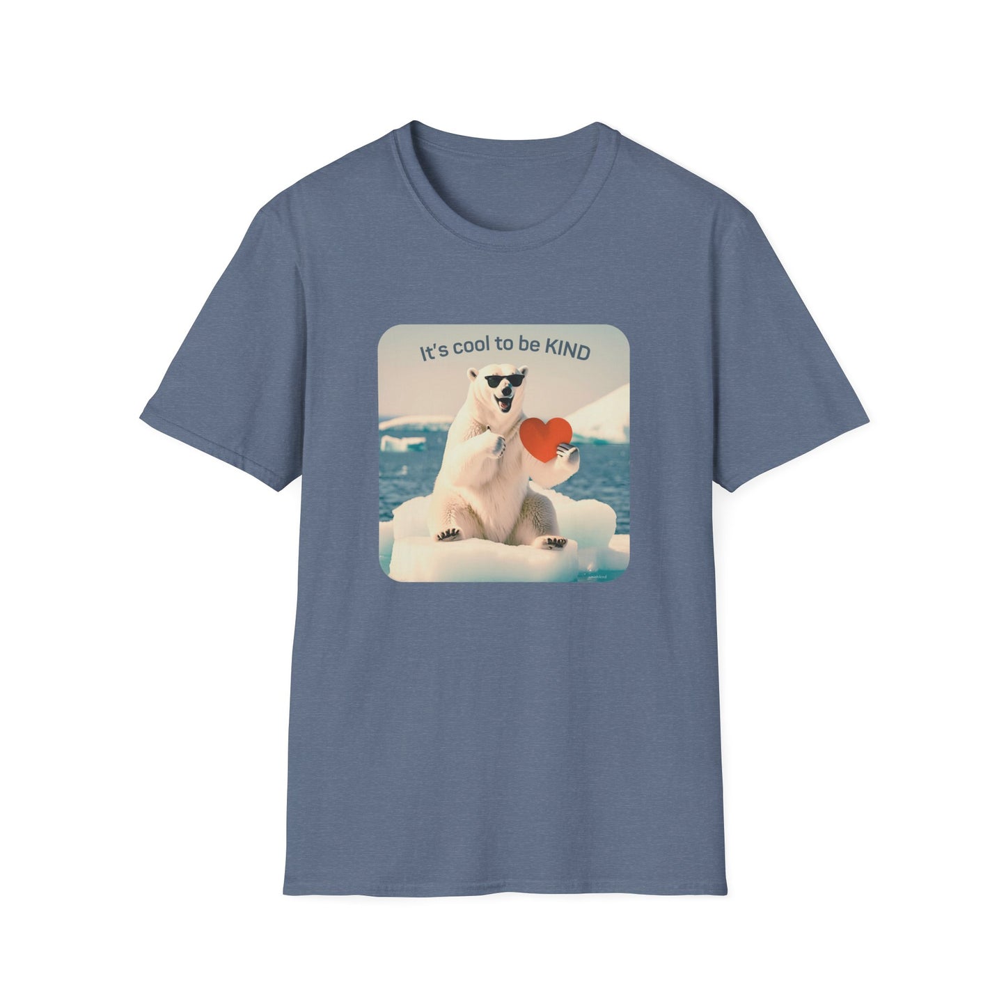 Funny Polar Bear 'It's Cool to Be KIND' Unisex Softstyle T-Shirt