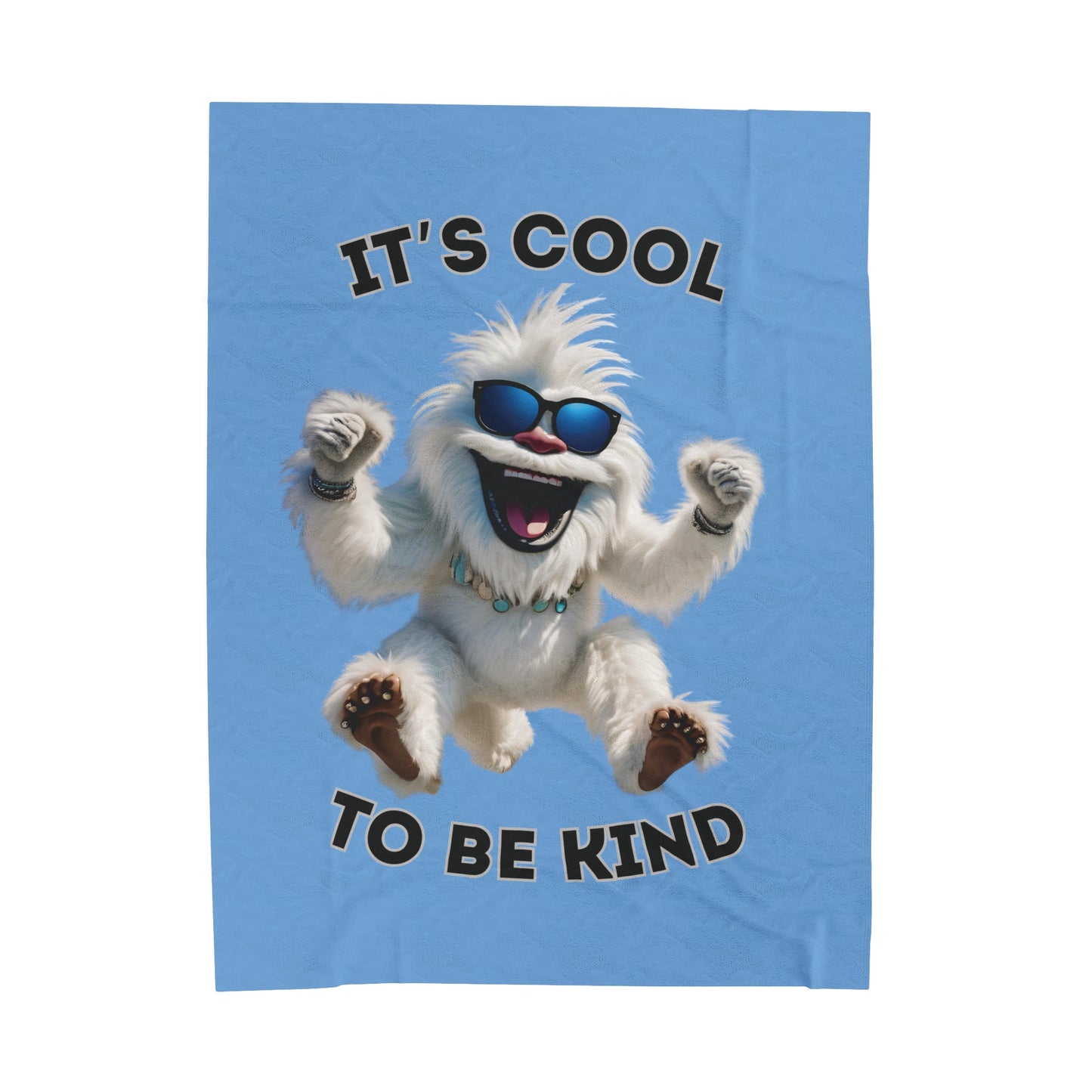 Cool Yeti Plush Blanket - 'It's Cool to Be Kind'