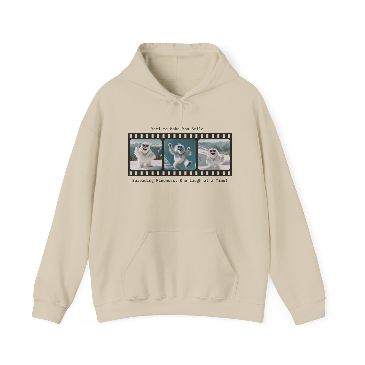 Unisex Heavy Blend™ Hooded Sweatshirt - "Yeti to Make You Smile" Movie Frame Design for Kindness