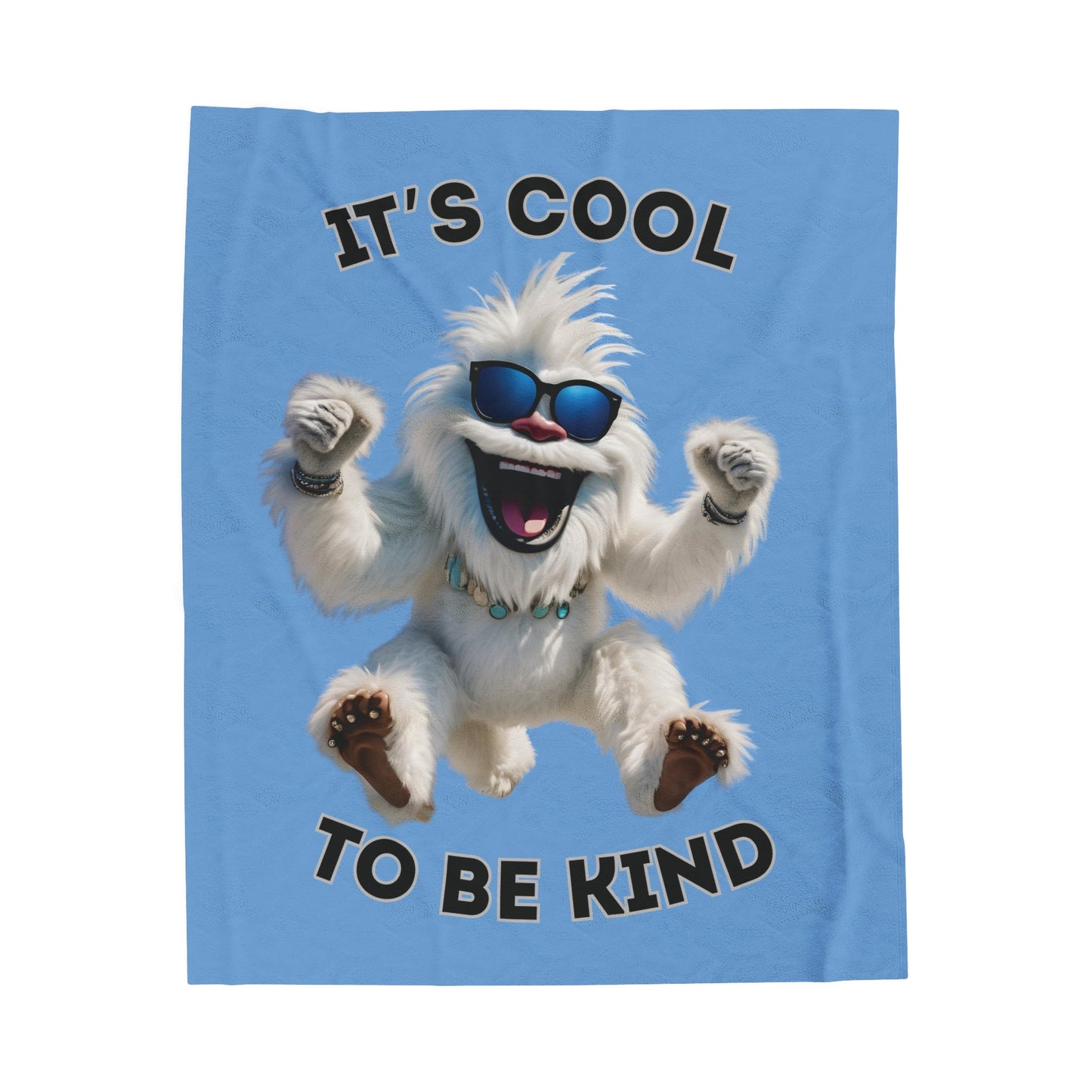 Cool Yeti Plush Blanket - 'It's Cool to Be Kind'