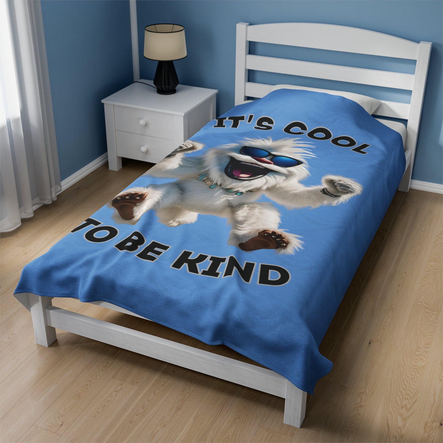 Cool Yeti Plush Blanket - 'It's Cool to Be Kind'