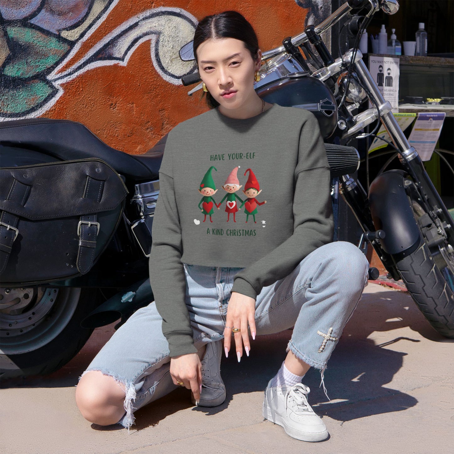 Have Your-Elf A Kind Christmas Cropped Sweatshirt for Women