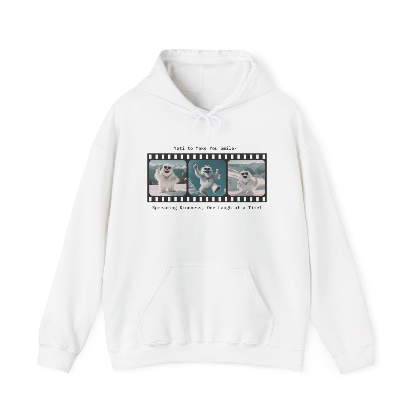 Unisex Heavy Blend™ Hooded Sweatshirt - "Yeti to Make You Smile" Movie Frame Design for Kindness