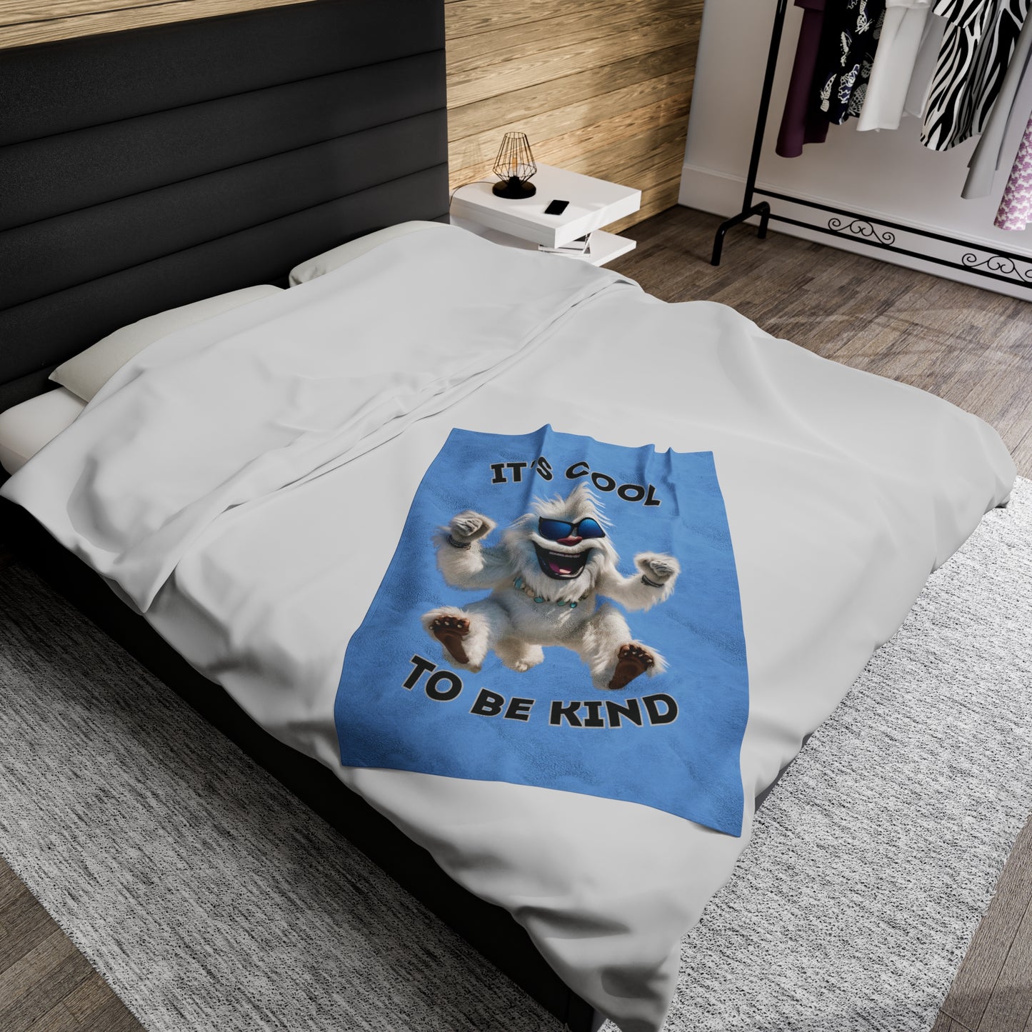 Cool Yeti Plush Blanket - 'It's Cool to Be Kind'